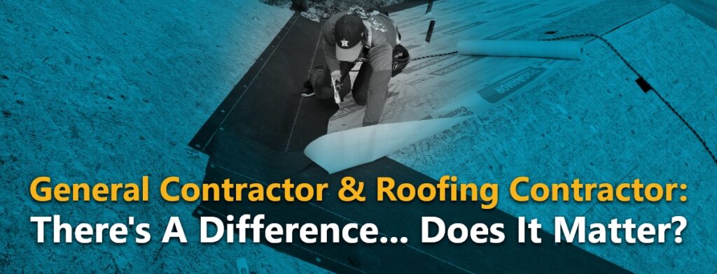 Professional Roofing contractor on roof